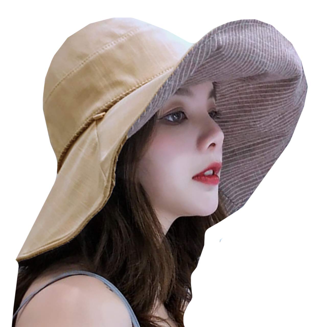 【送料無料】WHITE FANG(ホワイトファング) ハット 帽子 セレブ 折りたたみ ストライプ つば広 紫外線 ..