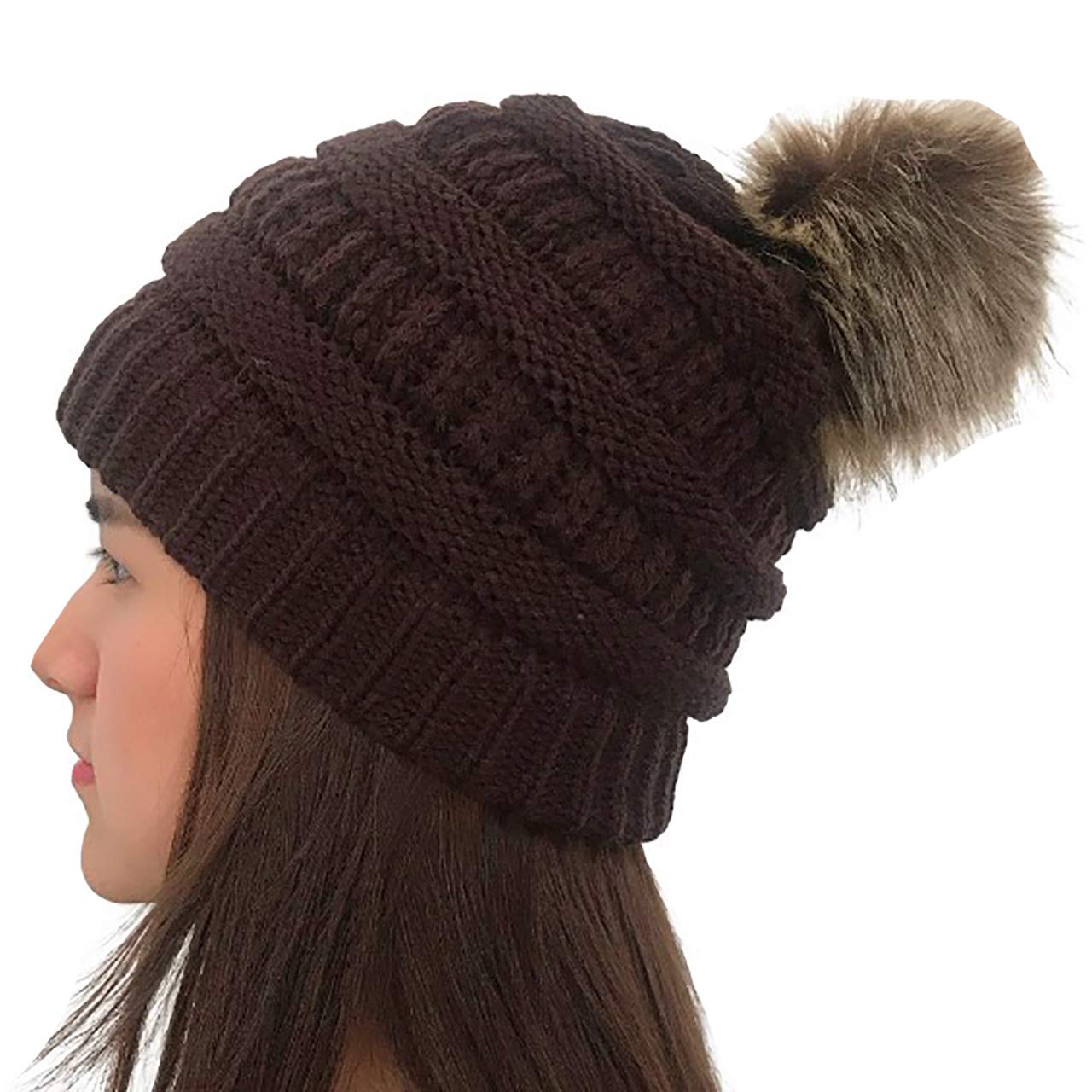 【送料無料】WHITE FANG(ホワイトファング) ニット帽 帽子 ラビット ファー付 防寒 編み込み かわいい ..