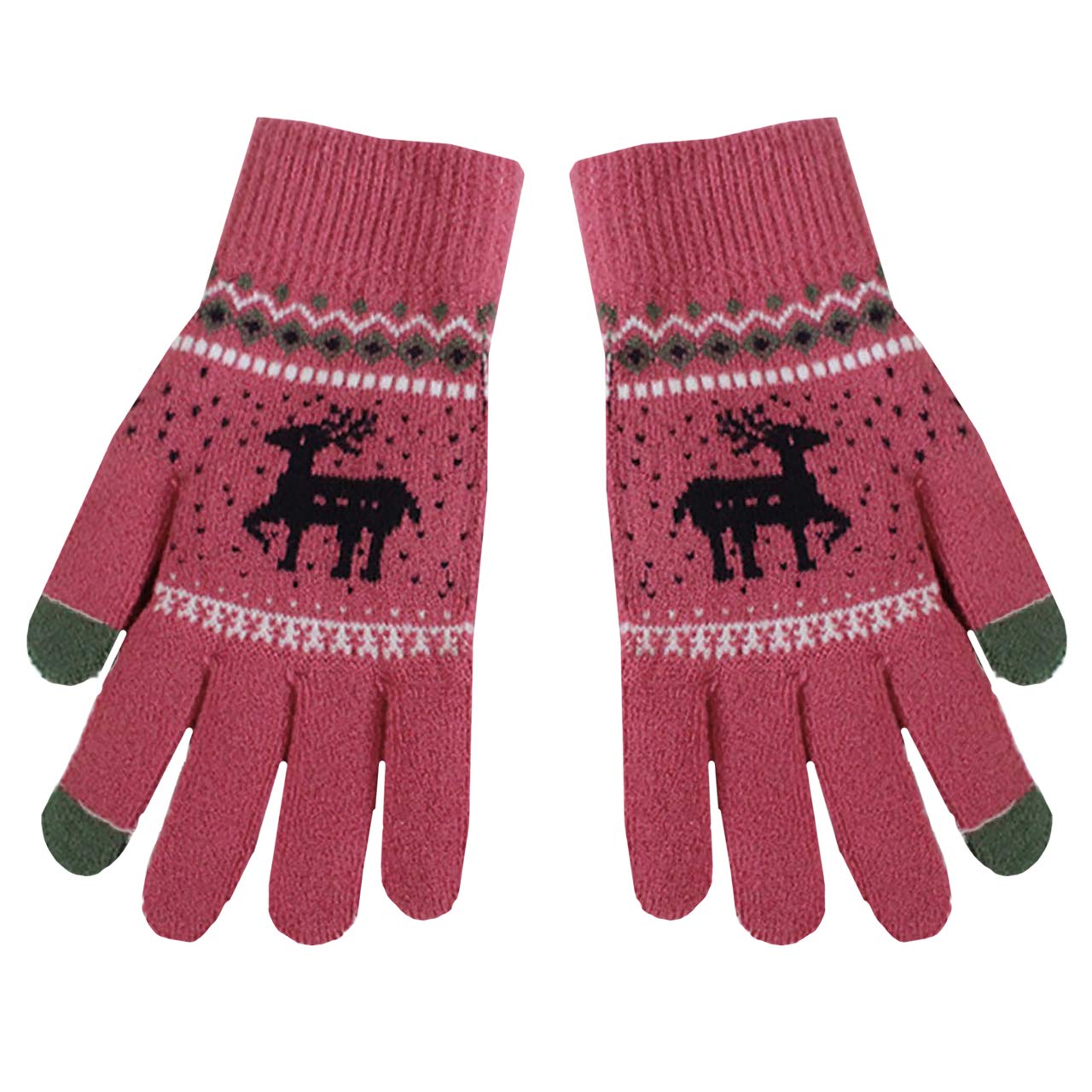 【送料無料】WHITE FANG(ホワイトファング) ニット 手袋 グローブ 防寒 秋冬 おしゃれ トナカイ カジュアル レディース NT056 色：06:ローズ、サイズ：サイズ