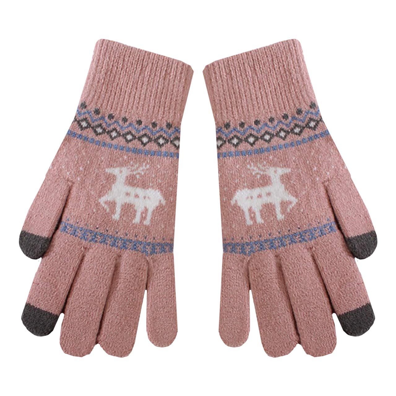 【送料無料】WHITE FANG(ホワイトファング) ニット 手袋 グローブ 防寒 秋冬 おしゃれ トナカイ カジュアル レディース NT056 色：05:ピンク、サイズ：サイズ