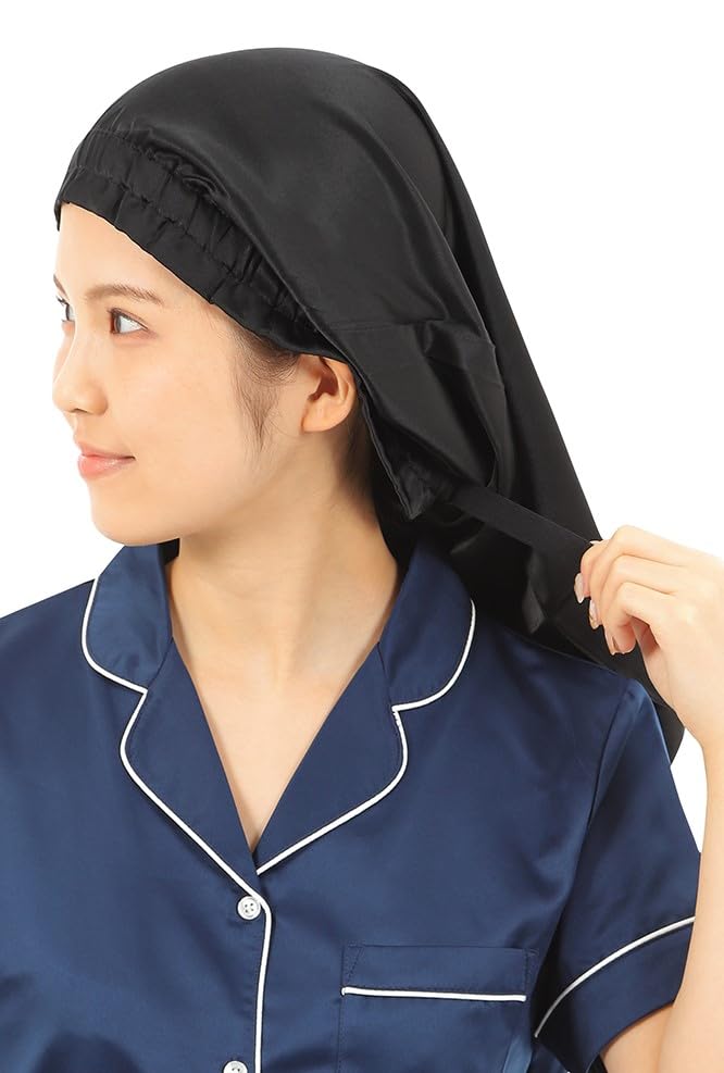 【送料無料】[miery] 【美容のプロ推薦】 ナイトキャップ シルク ロング ヘア用 6A 天然シルク 100% 19..