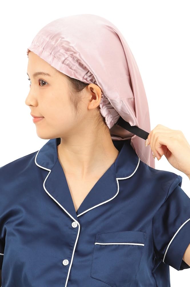 【送料無料】[miery] 【美容のプロ推薦】 ナイトキャップ シルク ロング ヘア用 6A 天然シルク 100% 19..