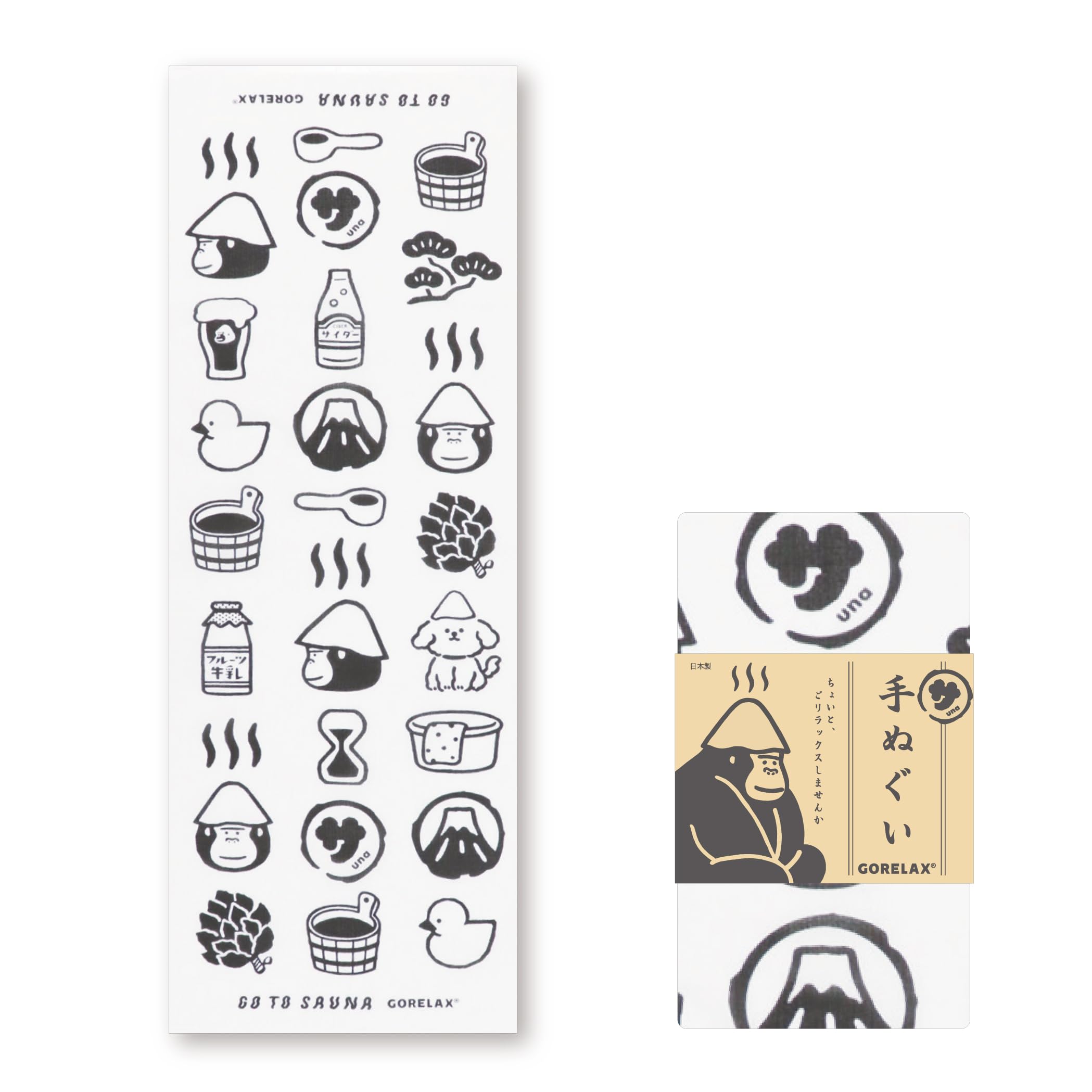 【送料無料】ごリラックス 手ぬぐい GORELAX-TOWEL-08-p 色：サウナでござる、サイズ：ミディアム