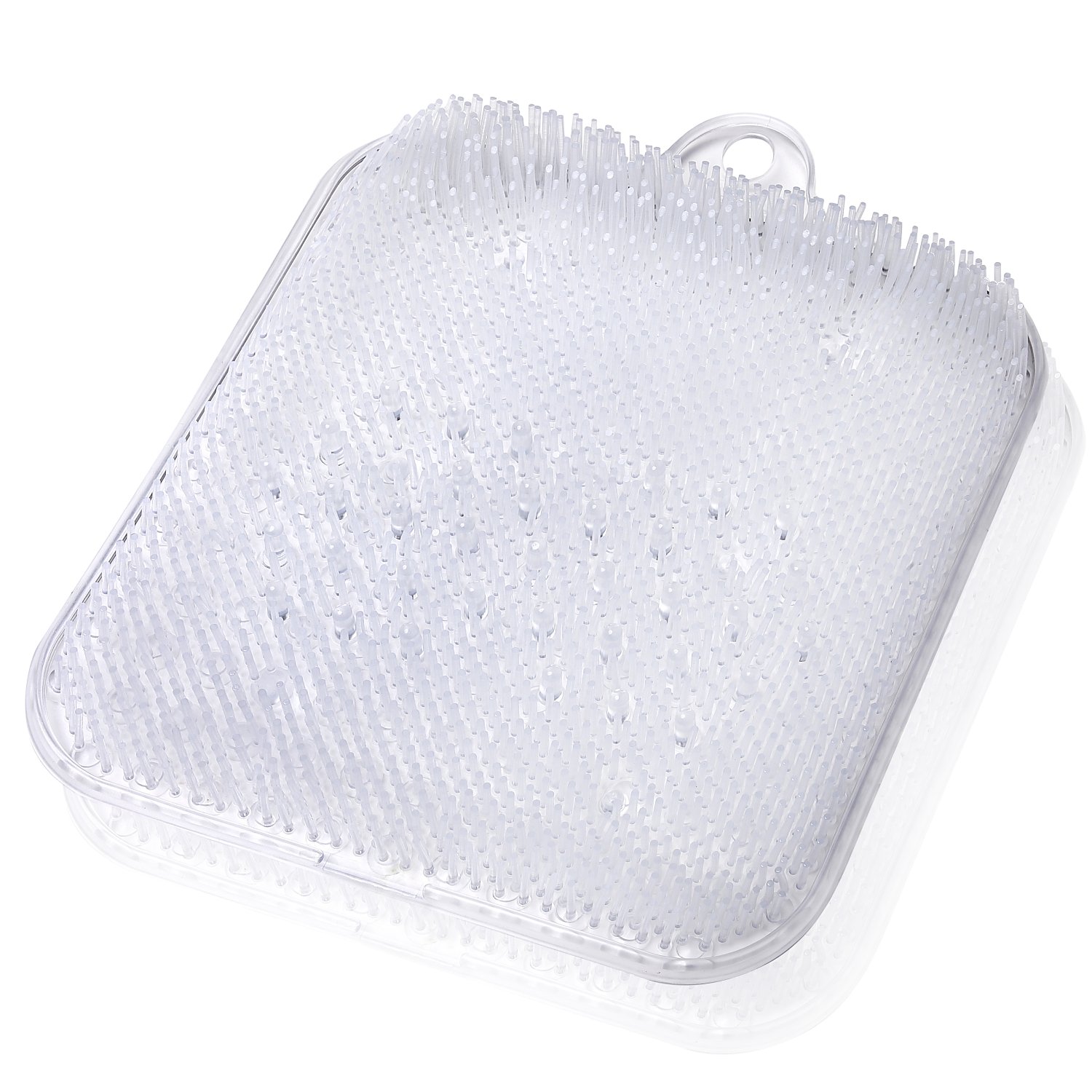 【送料無料】(ムジナ) mujina 足洗いマット お風呂で角質ケア 吸盤 壁掛けフック用穴付き 色：クリア、..