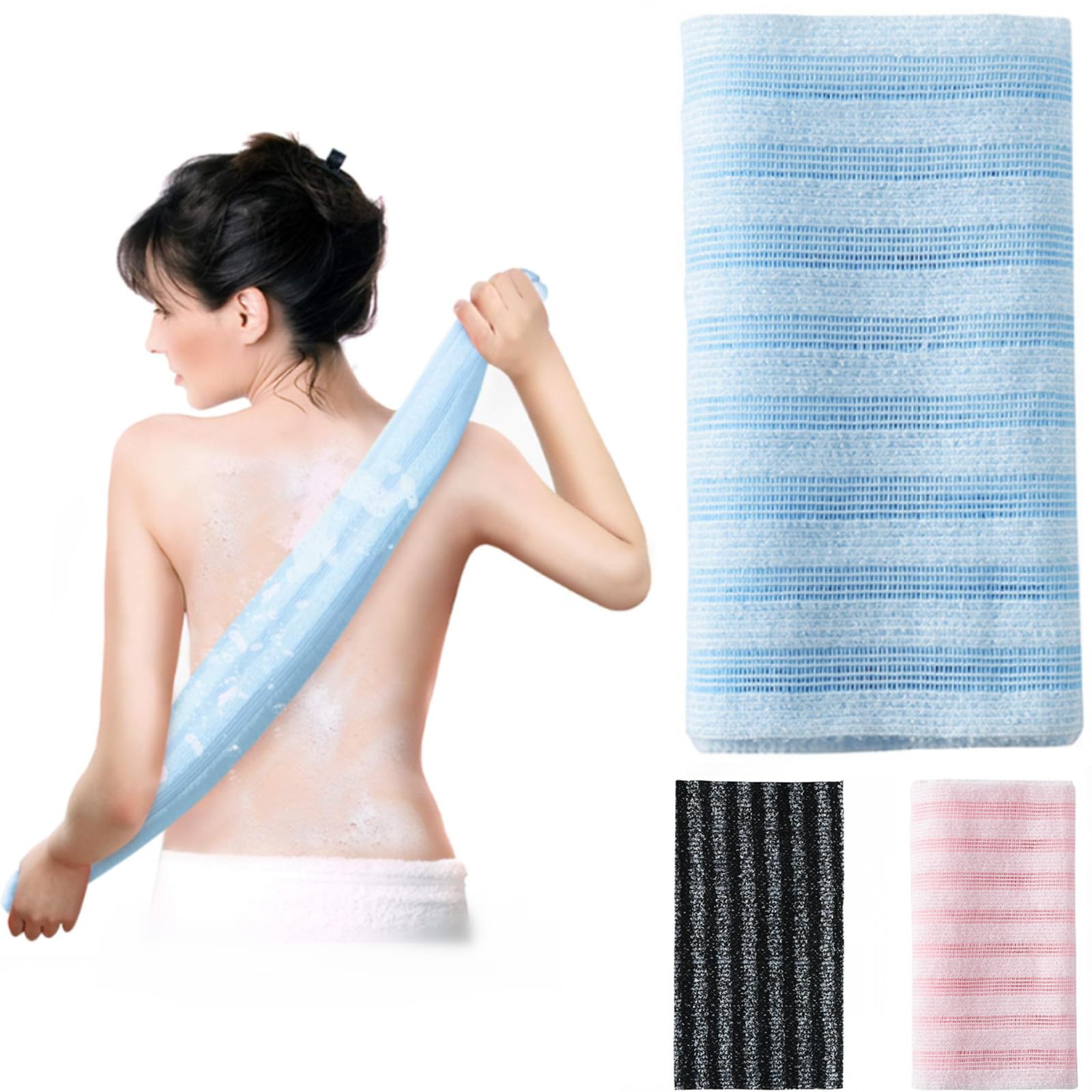 【送料無料】垢擦りタオル バスタオル 無痛 肌に傷つけない 適切な長さ 角質取り 両面の血行促進 繰り..