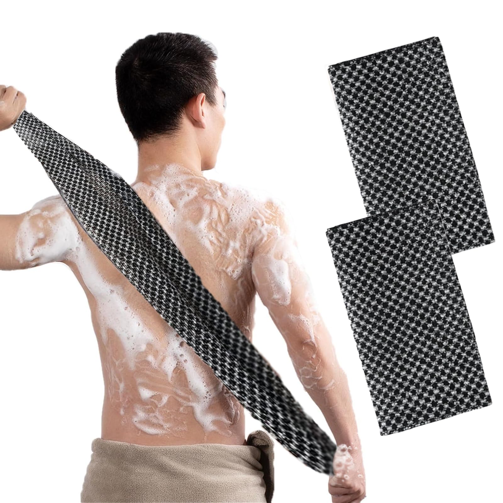 【送料無料】あかすりタオル 強力泥すり角質取り垢すり 適切な長さ ユニセックバスグッズ アカスリ背中..