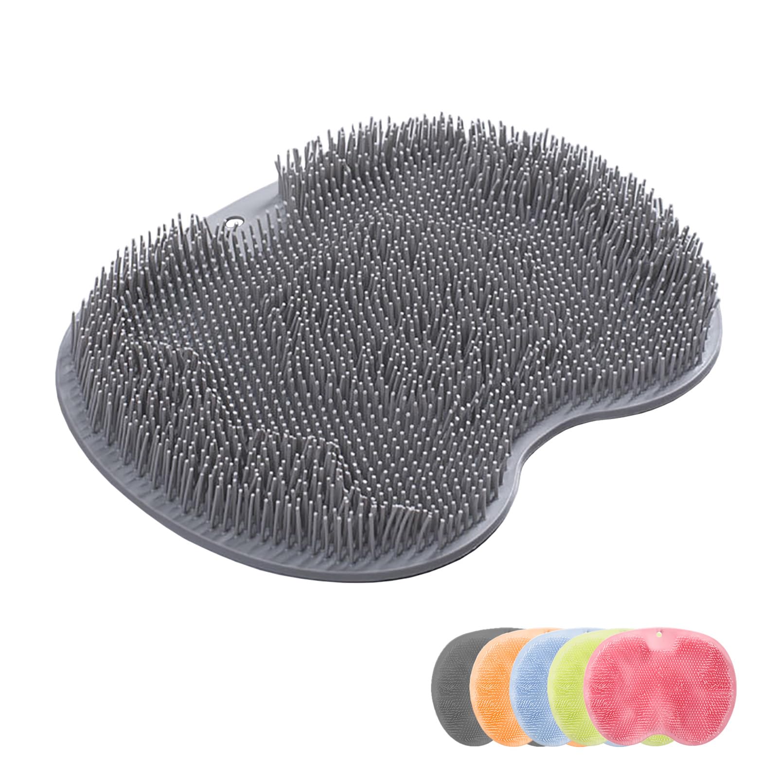 【送料無料】TRkin 足洗いマット フットブラシ 足裏ブラシ 足あらう マット フットケアブラシ ボディブラシ 背中 フットケア 足の臭い対策 足の匂い消し 角質ケア 吸盤付き 滑り止め 子供 消臭 お風呂 柔らかい （グレー） 色：グレー