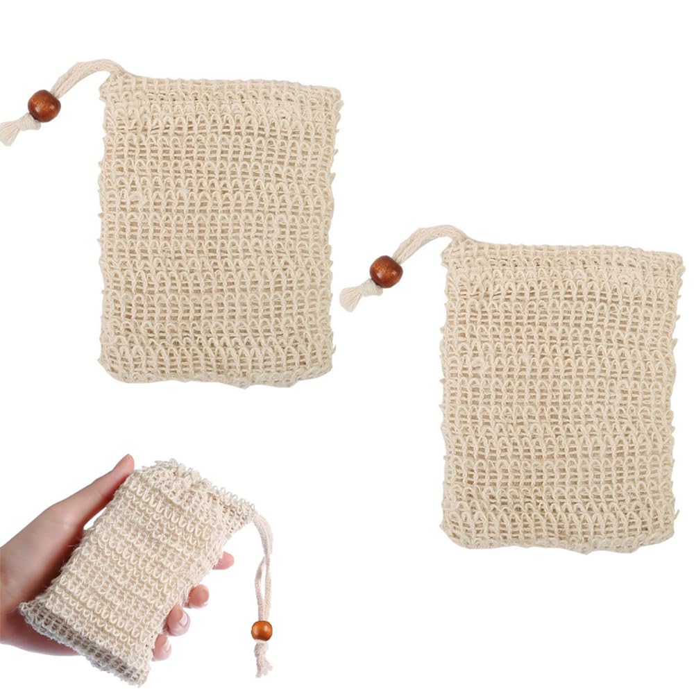 【送料無料】サムコス 泡立てネット 天然素材 綿麻 巾着袋 お風呂泡立て 石鹸節約 ドローストリング付..