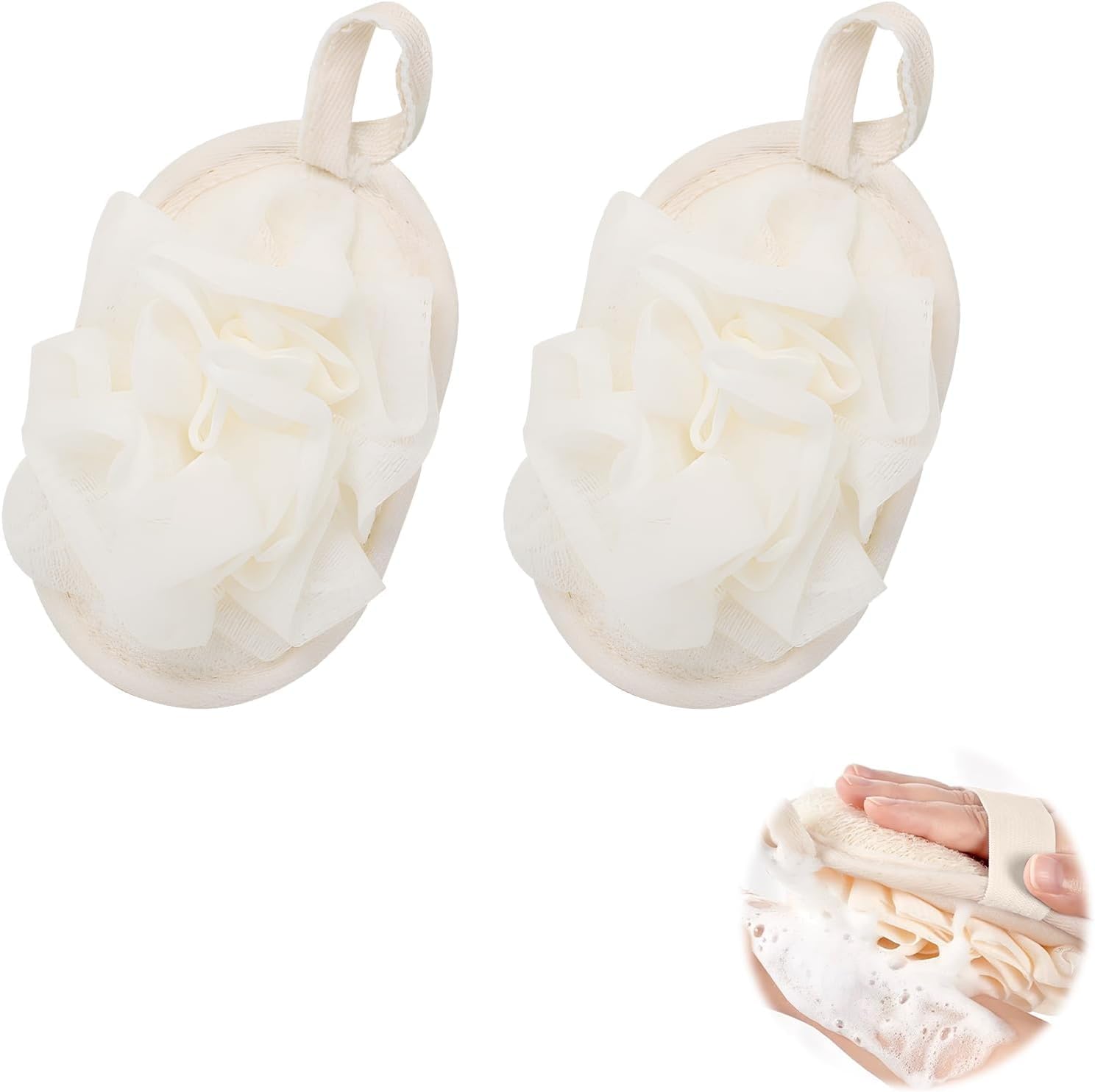 【送料無料】Lyyxjsltd ボディタオル 2個セット ボディスポンジ バススポンジ バスボール 泡立てネット..