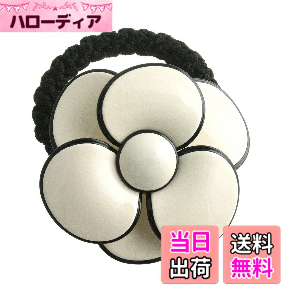 Hair Rubber Band - 【送料無料】[ヴァンテーヌ] VINGTAINE ヘアゴム カメリア エナメル調 ベーシック フラワー 花 立体 ヘアアクセ ヘアアクセサリー H7105 色：ホワイト