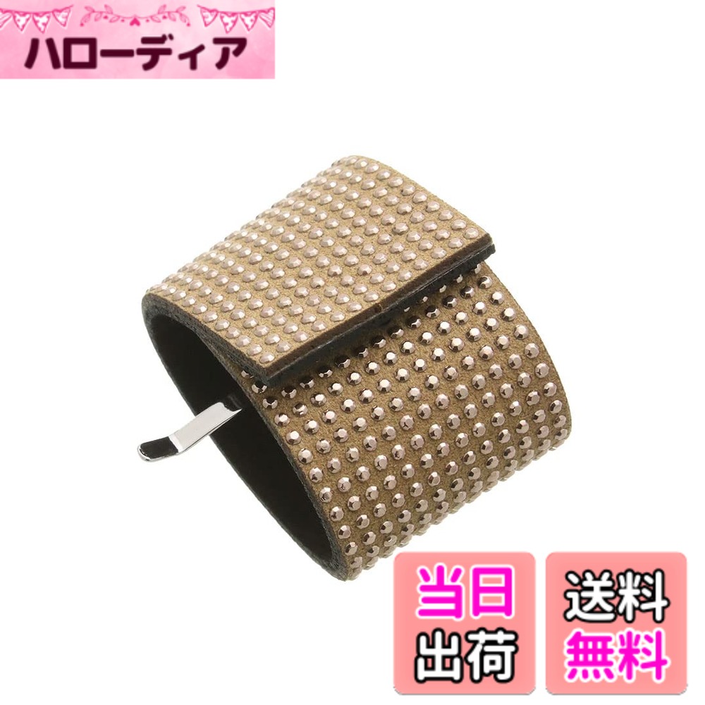 Hair Rubber Band - 【送料無料】[ヴァンテーヌ] VINGTAINE マグネット式 スタッズ付き ヘアカフ 巻くだけ ワンタッチ ポニーフック ヘアアクセ H7529 色：モカ