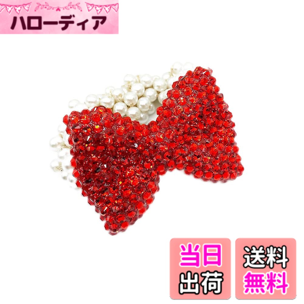 Hair Rubber Band - 【送料無料】Avance ヘアゴム パール ストーン りぼん リップ 唇 フラワー 花 スター ヒトデ ヘアクセサリー オシャレ 可愛い 大人 キッズ レディース 色：ブラック