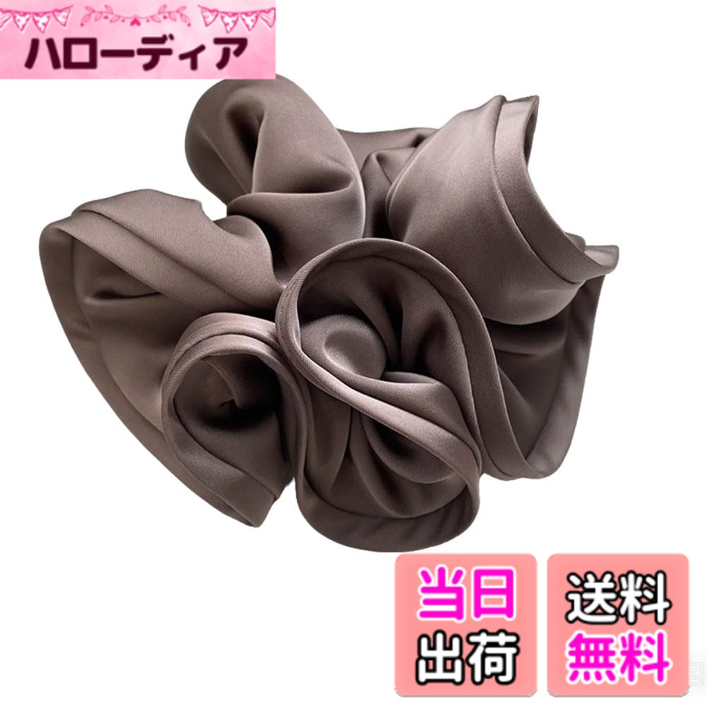 Hair Rubber Band - 【送料無料】shefun シュシュ シルク ヘアゴム ボリューム サテン 髪ゴム エレガント おしゃれ 大人 レディース 髪飾り JP218 色：薄紫灰色