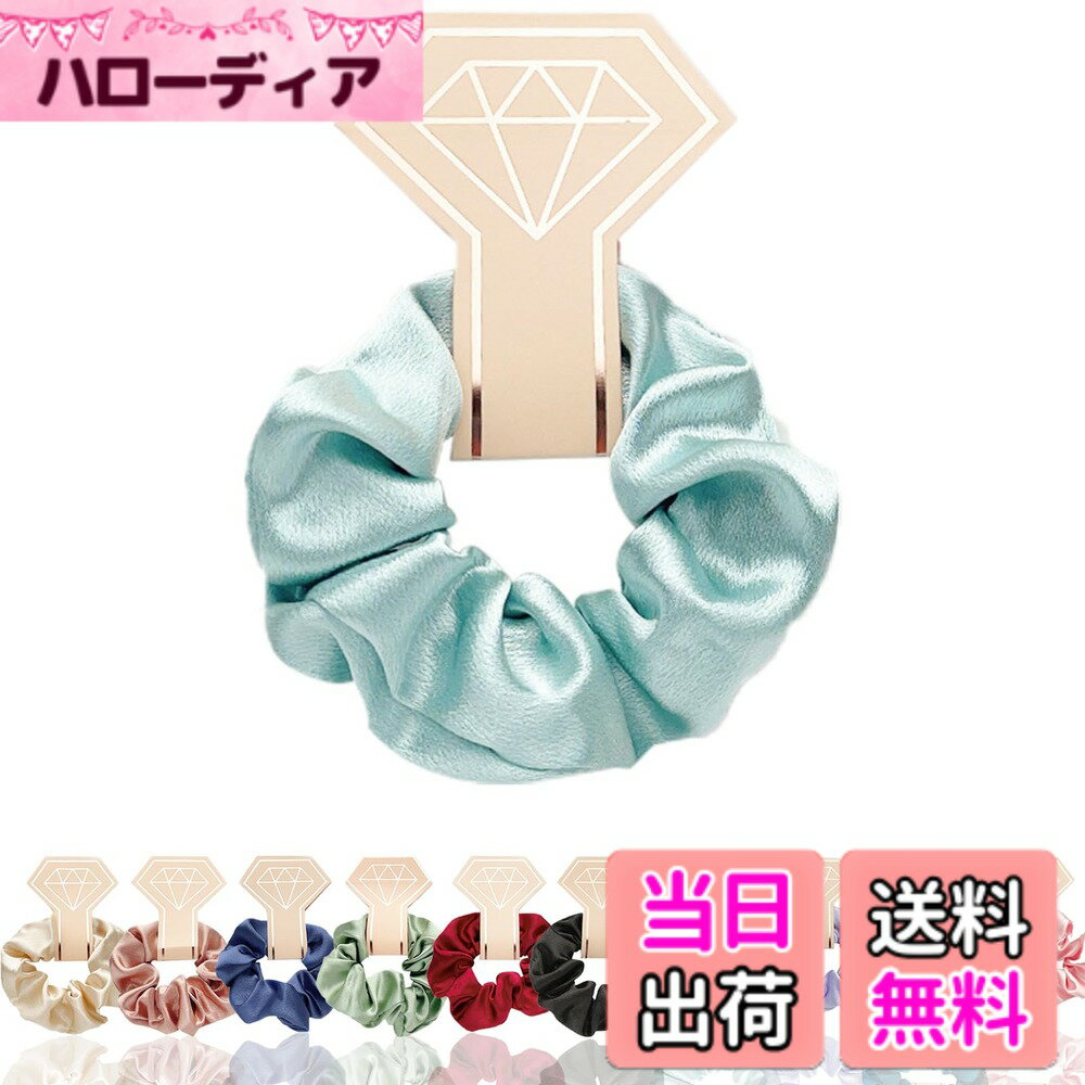 Hair Rubber Band - 【送料無料】TSFQ01 ベロアリボン 色：Light Blue、サイズ：ミディアム