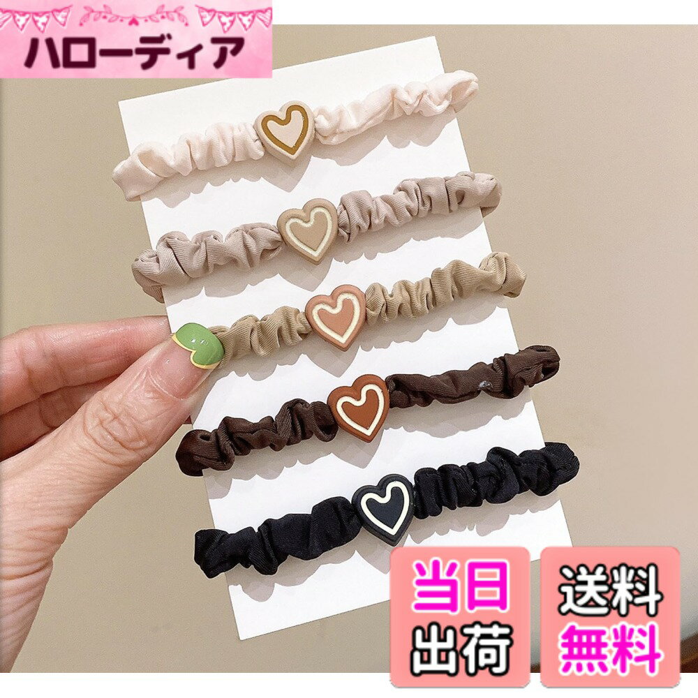 Hair Rubber Band - 【送料無料】[VOKLLIYU] 5個セット ヘアゴム 髪飾り おしゃれ レディース 女性 簡約 高弾性 ヘアアクセサリー 髪留め リングゴム シンプル かわいい 髪ゴム 大人 通勤 日常 色：5個セット-6