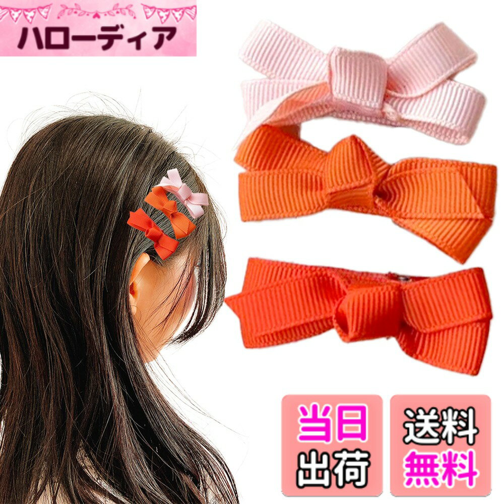 【送料無料】ミニリボンクリップ3色セット [並行輸入品] 色：オレンジ