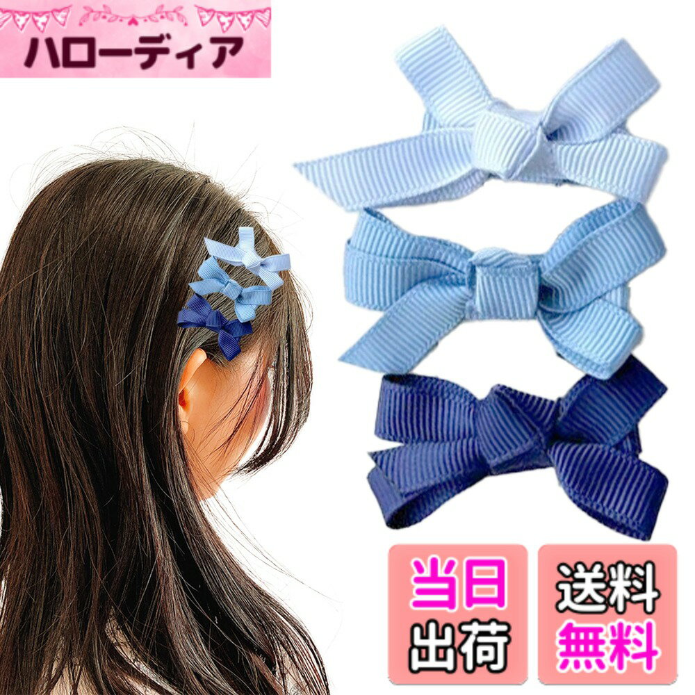 【送料無料】ミニリボンクリップ3色セット [並行輸入品] 色：ブルー