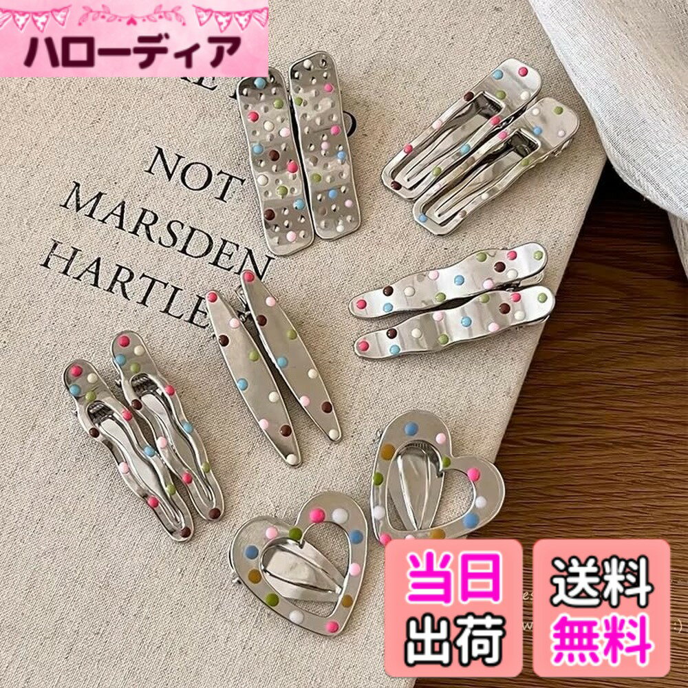 Hairpins - 【送料無料】VOKLLIYU ヘアピン 7個セット カジュアル デイリー アクセサリー 大人 レディース 女性 跡がつかない 固定 前髪用 可愛い ヘアアクセサリー レディース 子供用 色：ホワイト