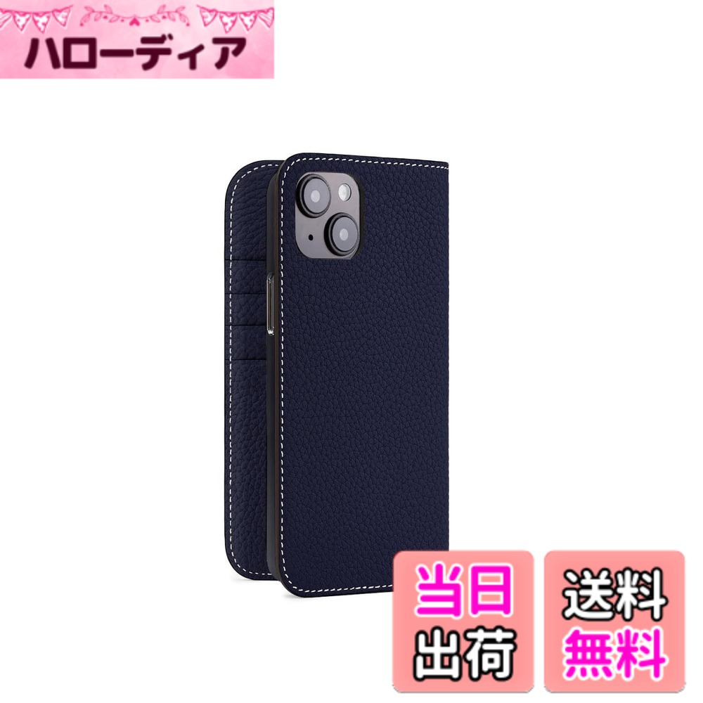 Rakuten - 【送料無料】【ボナベンチュラ】ダイアリーケース シュリンクレザー 色：ネイビー、サイズ：iPhone 14 Plus