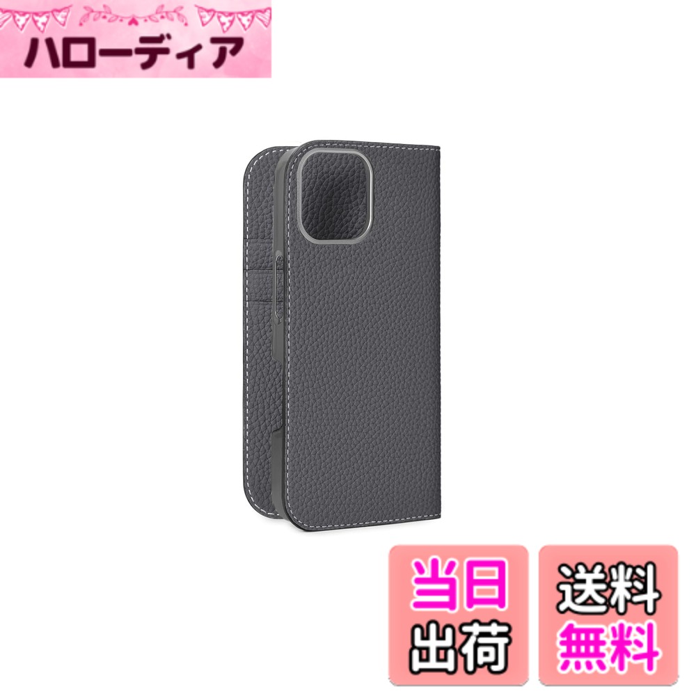 乐天商城 - 【送料無料】【BONAVENTURA】ダイアリーケース シュリンクレザー iPhone16Pro BODT16P 色：チャコールグレー、サイズ：iPhone 16 Pro