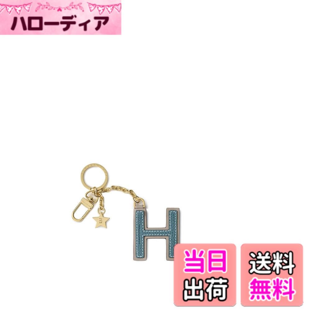 Rakuten - 【送料無料】[BONAVENTURA] 【ボナベンチュラ】 レザー イニシャル チャーム キーホルダー 色：シアン x グレージュ、サイズ：タイプ：H