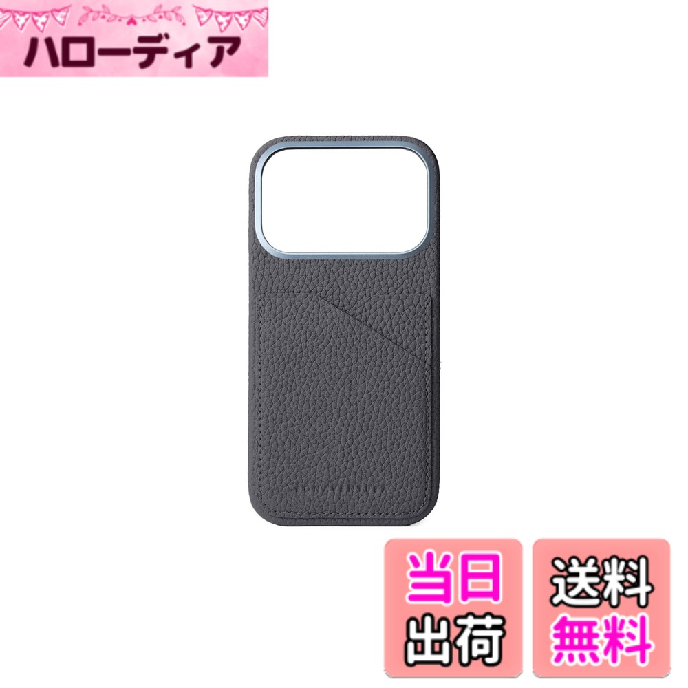 乐天商城 - 【送料無料】【ボナベンチュラ】バックカバーケース シュリンクレザー for iPhone 17 Pro BPCT7P 色：チャコールグレー、サイズ：iPhone 17 Pro