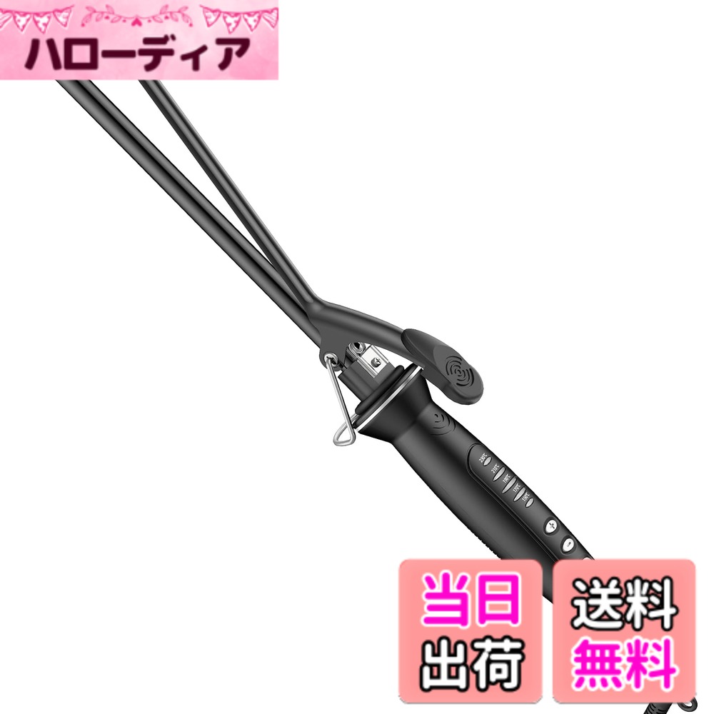 【送料無料】SAOSA ヘアアイロン カール 細いコテ ヘアアイロン カールアイロン 5段階温度調節 色：ブラック、サイズ：13mm