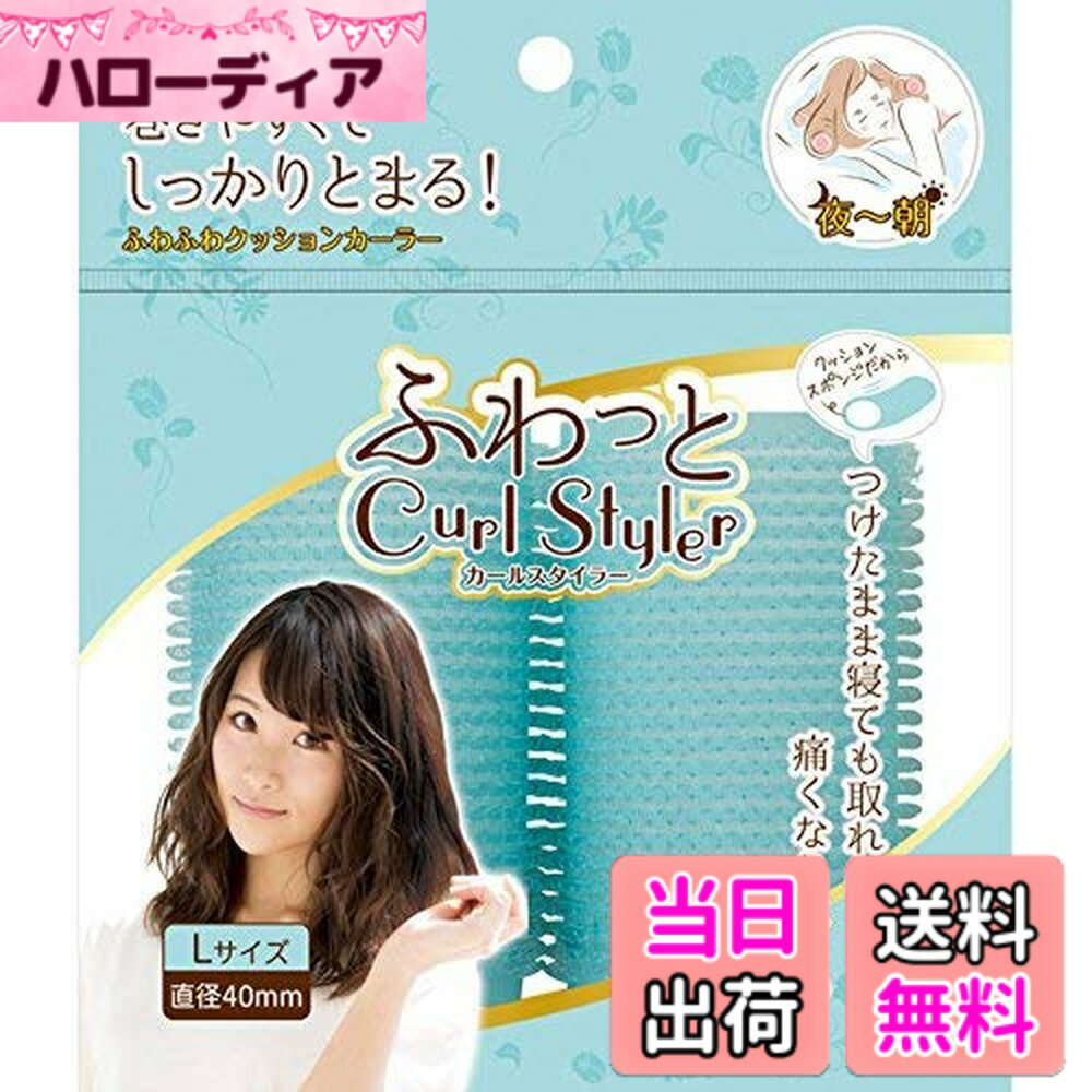 【送料無料】貝印 しっかりとまるヘアクッションカーラー L 2P 色：Mint、サイズ：1個