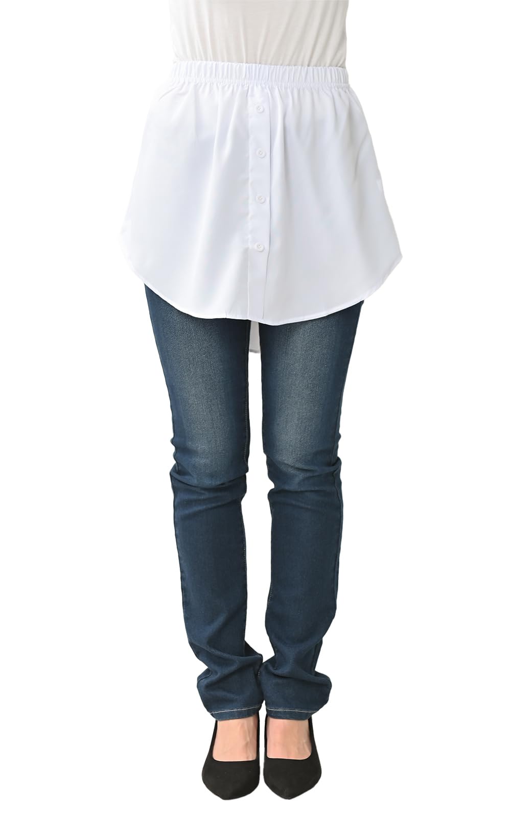 【送料無料】[JANJAM] 大きいサイズ レディース 付け裾 レイヤード ウエストゴム プラスワン雑貨 ヒッ..