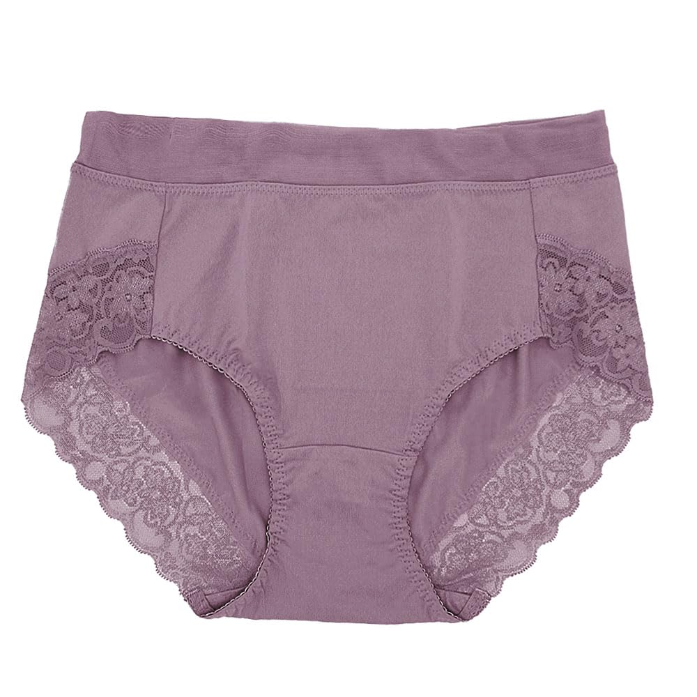 【送料無料】[Karly Shop] ショーツ すっぽり レディース ストレッチ 大きいサイズ くい込まない 痛くない レース 響かない シンプル 快適 伸びる s331 色：パープル、サイズ：3L