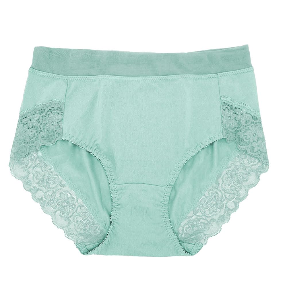 【送料無料】[Karly Shop] ショーツ すっぽり レディース ストレッチ 大きいサイズ くい込まない 痛くない レース 響かない シンプル 快適 伸びる s331 色：mintblue、サイズ：3L