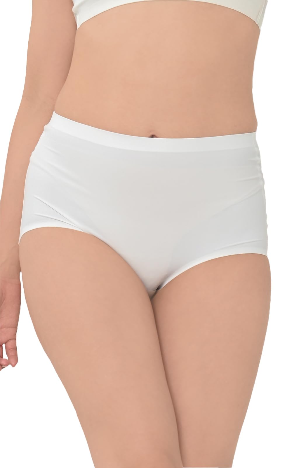 【送料無料】[JANJAM] 大きいサイズ レディース ショーツ 下着 シームレス ハイウエスト 選べる素材 カラバリ豊富 インナー 色：ホワイト【プレーン】、サイズ：3L