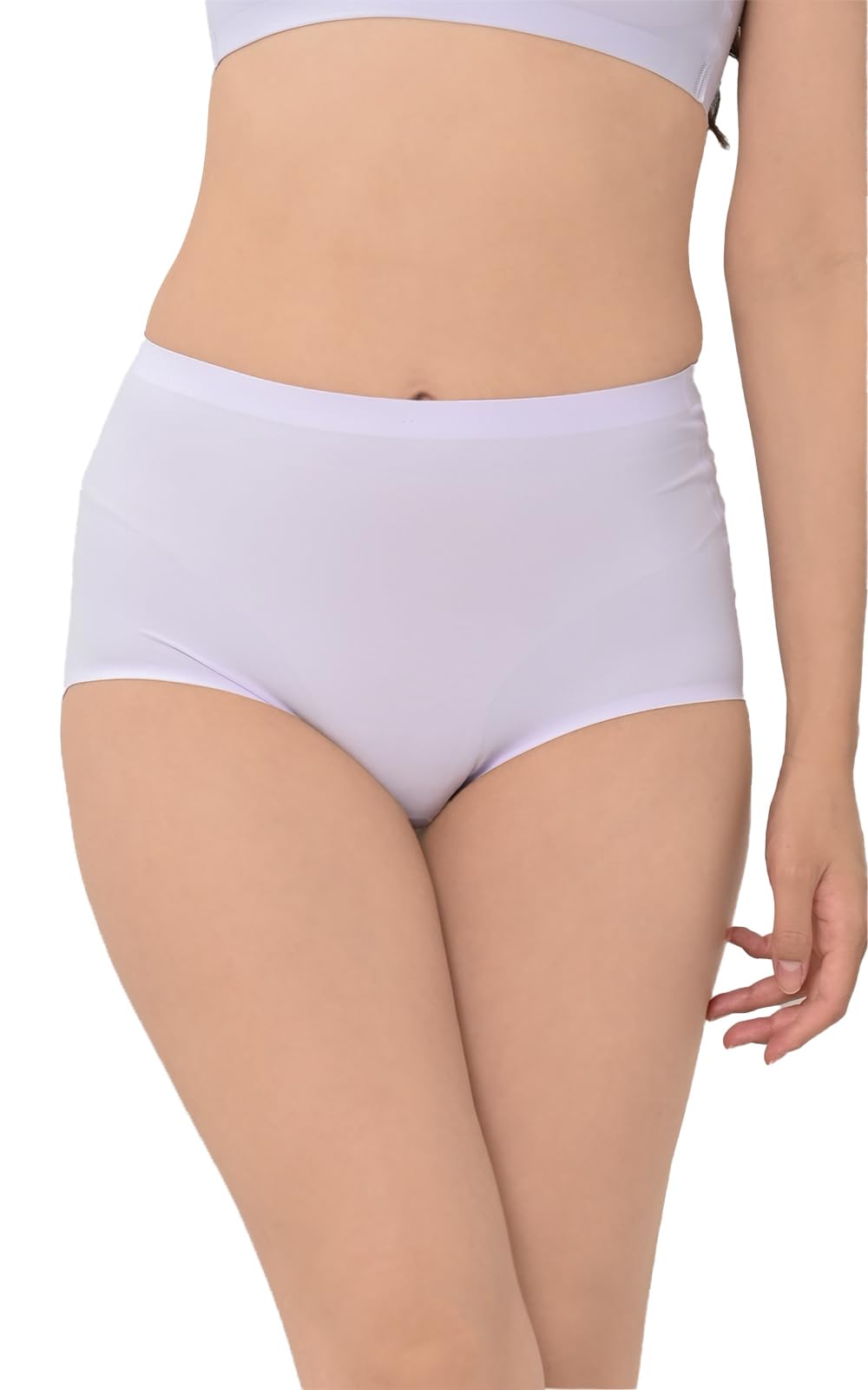 【送料無料】[JANJAM] 大きいサイズ レディース ショーツ 下着 シームレス ハイウエスト 選べる素材 カラバリ豊富 インナー 色：ライトパープル【プレーン】、サイズ：3L