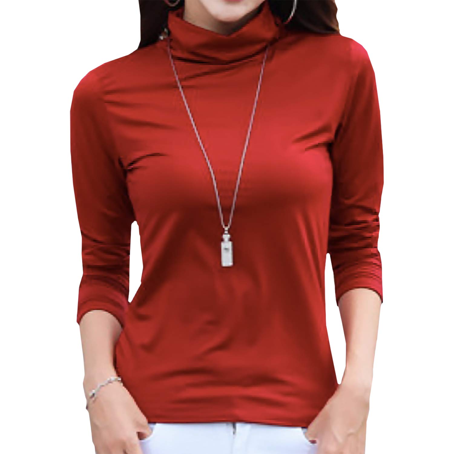 【送料無料】WHITE FANG(ホワイトファング) タートル ハイネック カットソー Tシャツ インナー ロンT 長袖 レディース WNT001 色:03:レ...