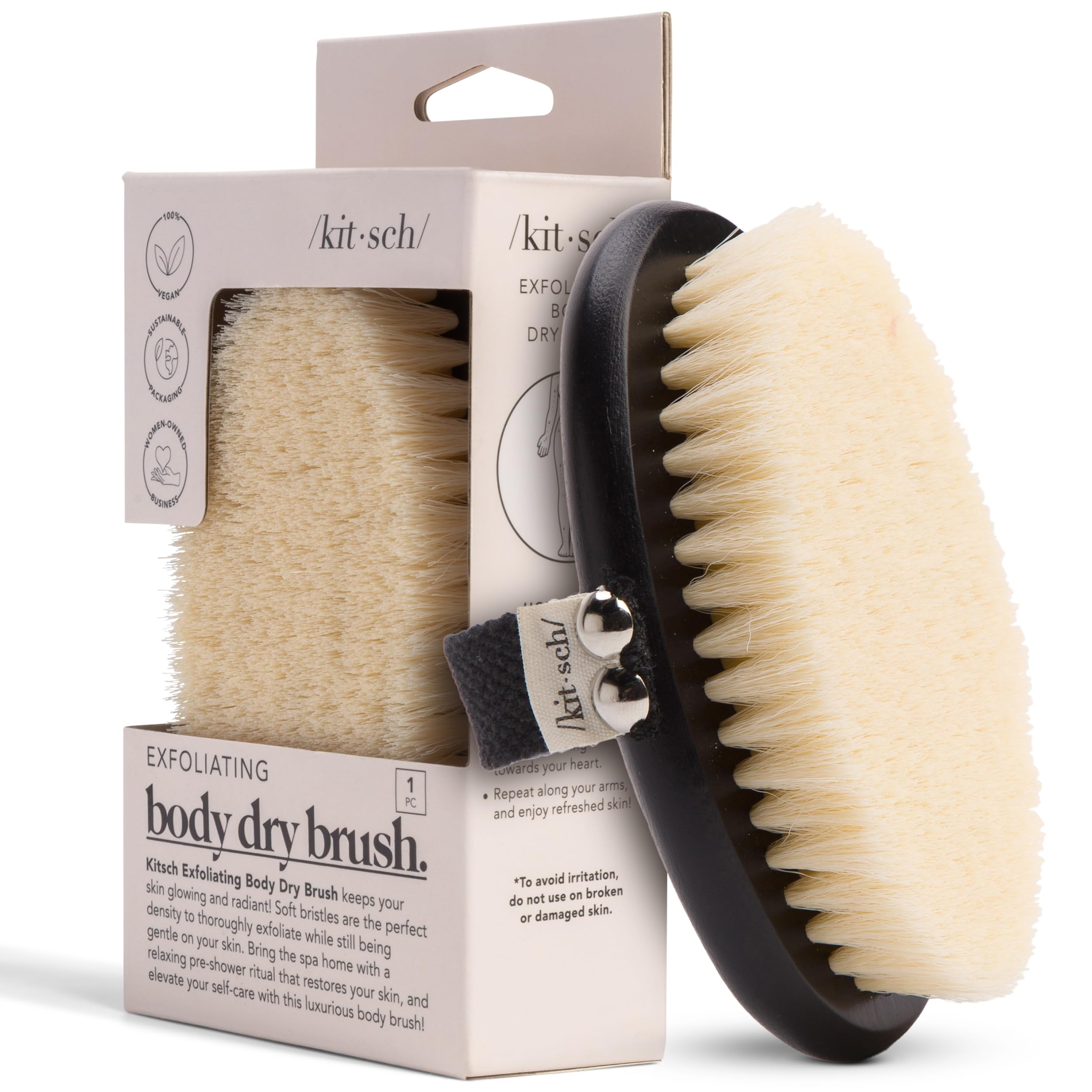 【送料無料】Kitsch(キッチュ) ドライブラッシングボディブラシ リンパ排液用 - 柔らかい毛 - セルライ..