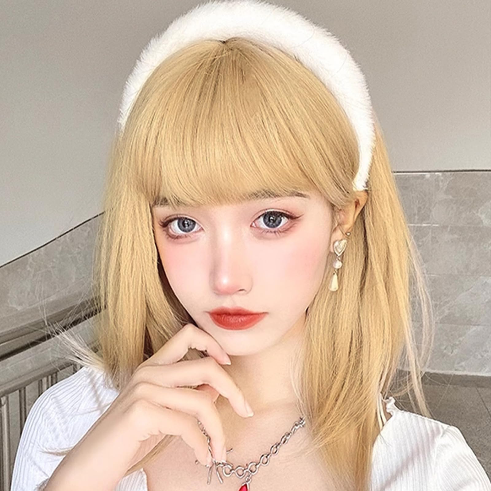 【送料無料】EMMOR ウィッグ セミロング かつら 女性 フルウィッグ 女装 ウィッグ ミディアム ストレート レディース wig 自然 小顔 耐熱 レイヤー ネット付き 金髪