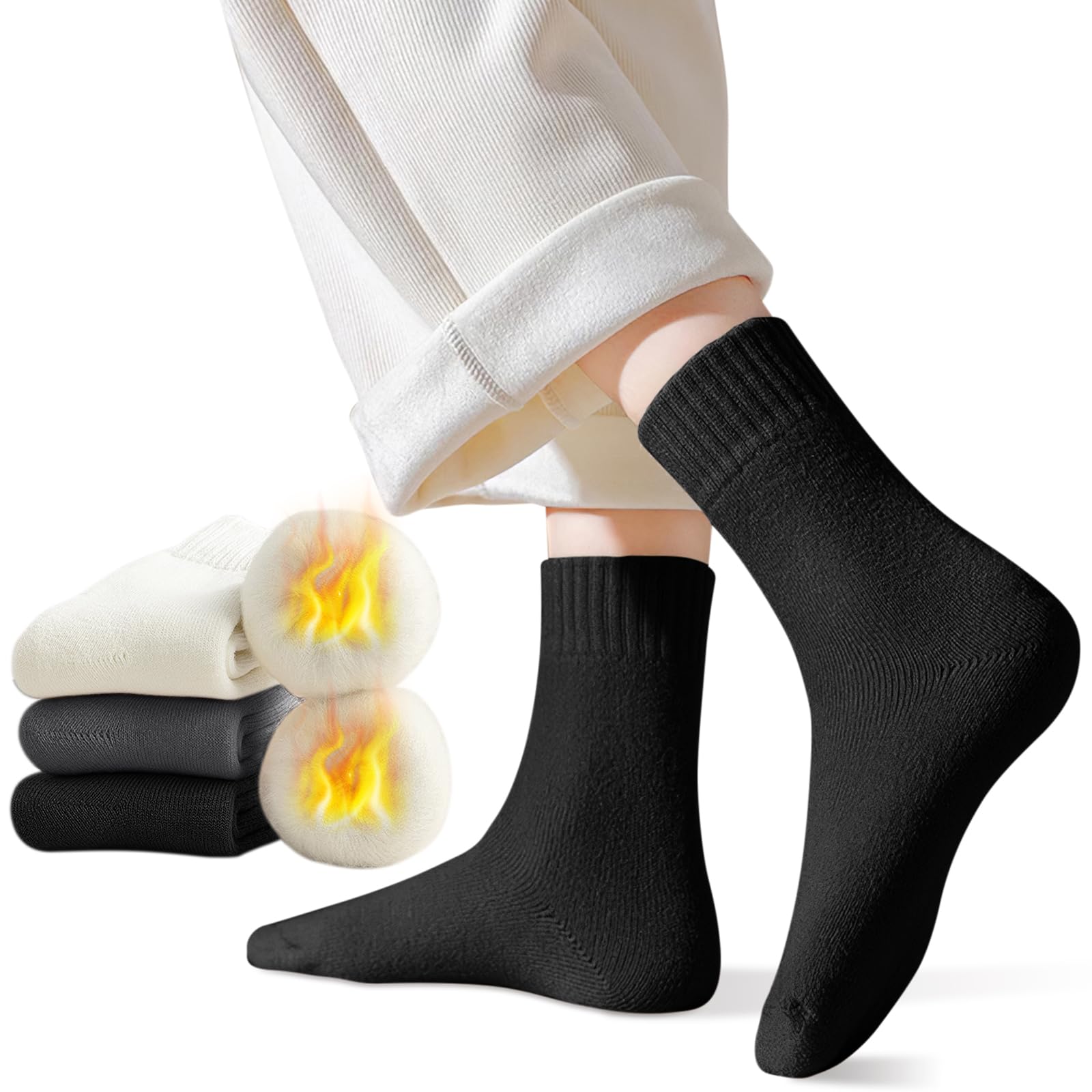 【送料無料】[Candybay] 靴下 レディース ソックス 秋冬 【極厚零下防寒・寝る時にも快適・雲感触り・3..