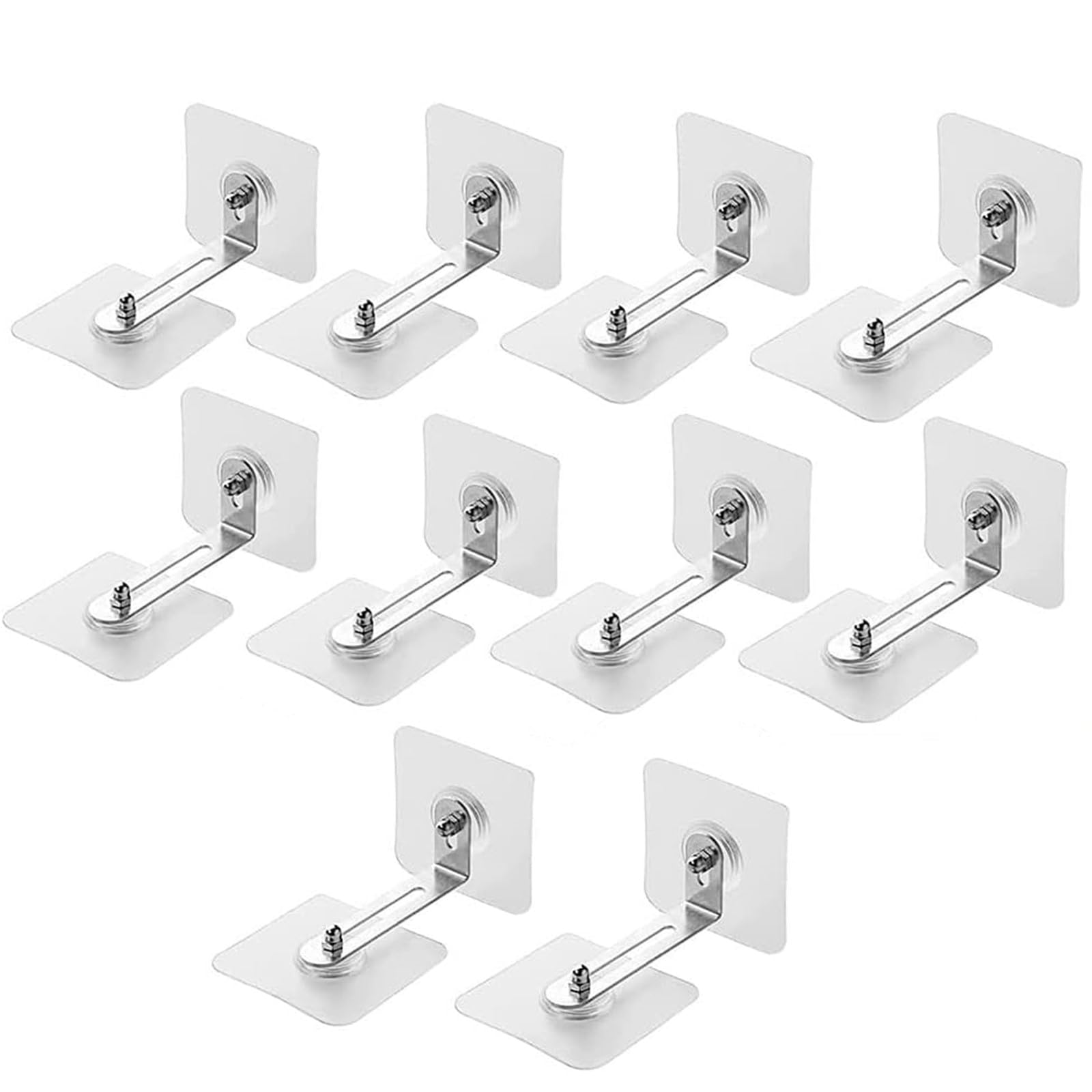 【送料無料】ISEFUJI 家具転倒防止 耐震ストッパー 転倒防止 粘着テープ 貼り付け 地震対策 防災用品 強力タイプ 穴開け不要 目立たない 家具固定用 落下防止 L型 (7cm 10枚)