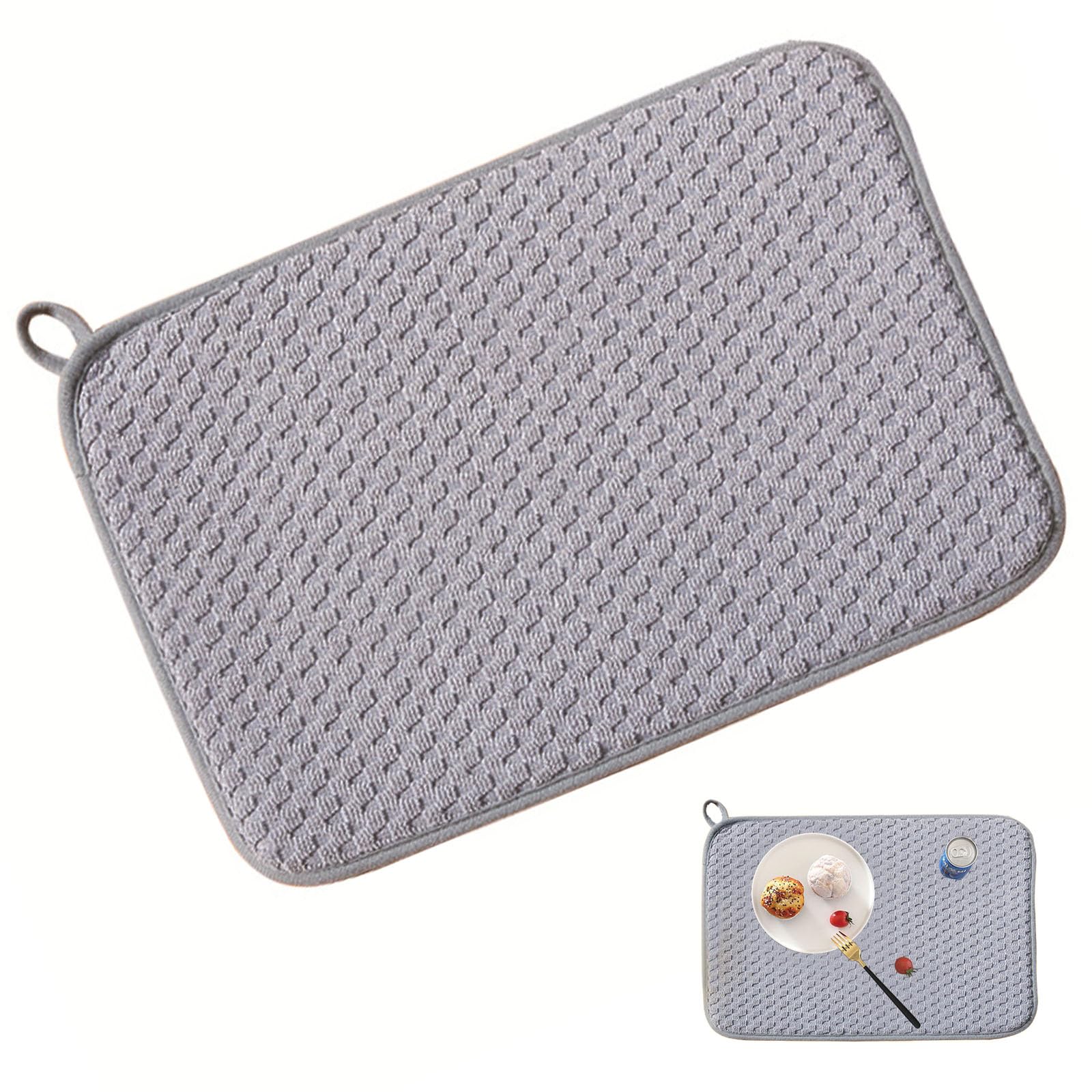 【送料無料】Refoiner 水切りマット 吸水マット キッチン 水切りタオル 食器乾燥 丸めて収納 しっかり..