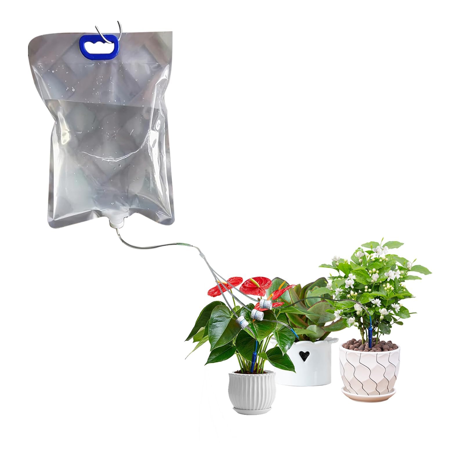 【送料無料】【雲見】自動水やり 水量調節可能 植物 自動給水器 3つの水出口 点滴灌漑 ウォーター バッグ 給水キャップ 点滴 園芸 植木鉢 観葉植物 自動水やり機 5.2L 大容量 出張 旅行 (5.2L、3つの水出口)