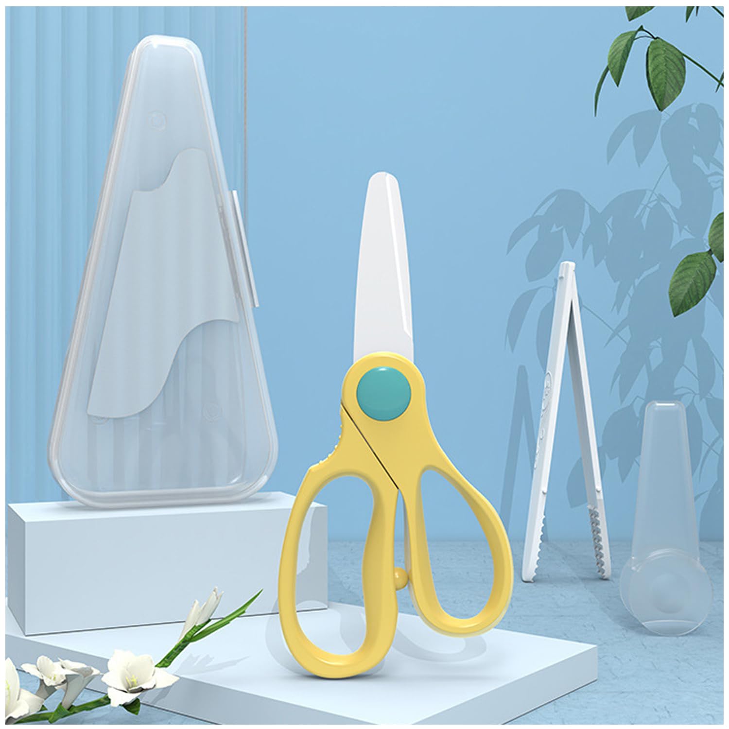 【送料無料】ENZUOセラミックはさみ 幼児用食事はさみ 離乳食 介護食べ物はさみ 麺きりハサミ 料理 野..