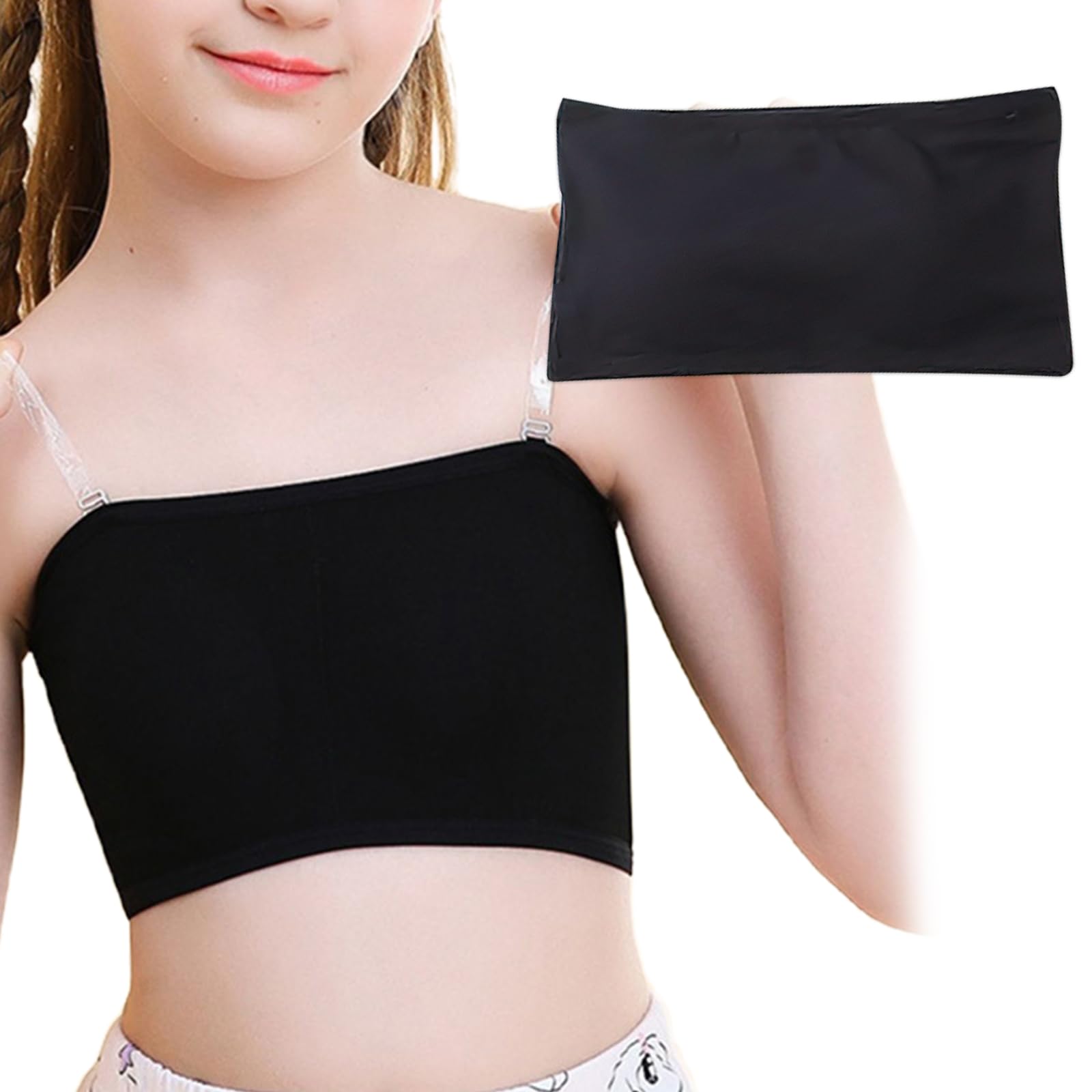 【送料無料】[雲見] チューブトップ ストラップ キッズ (JP, アルファベット, L, ブラック)