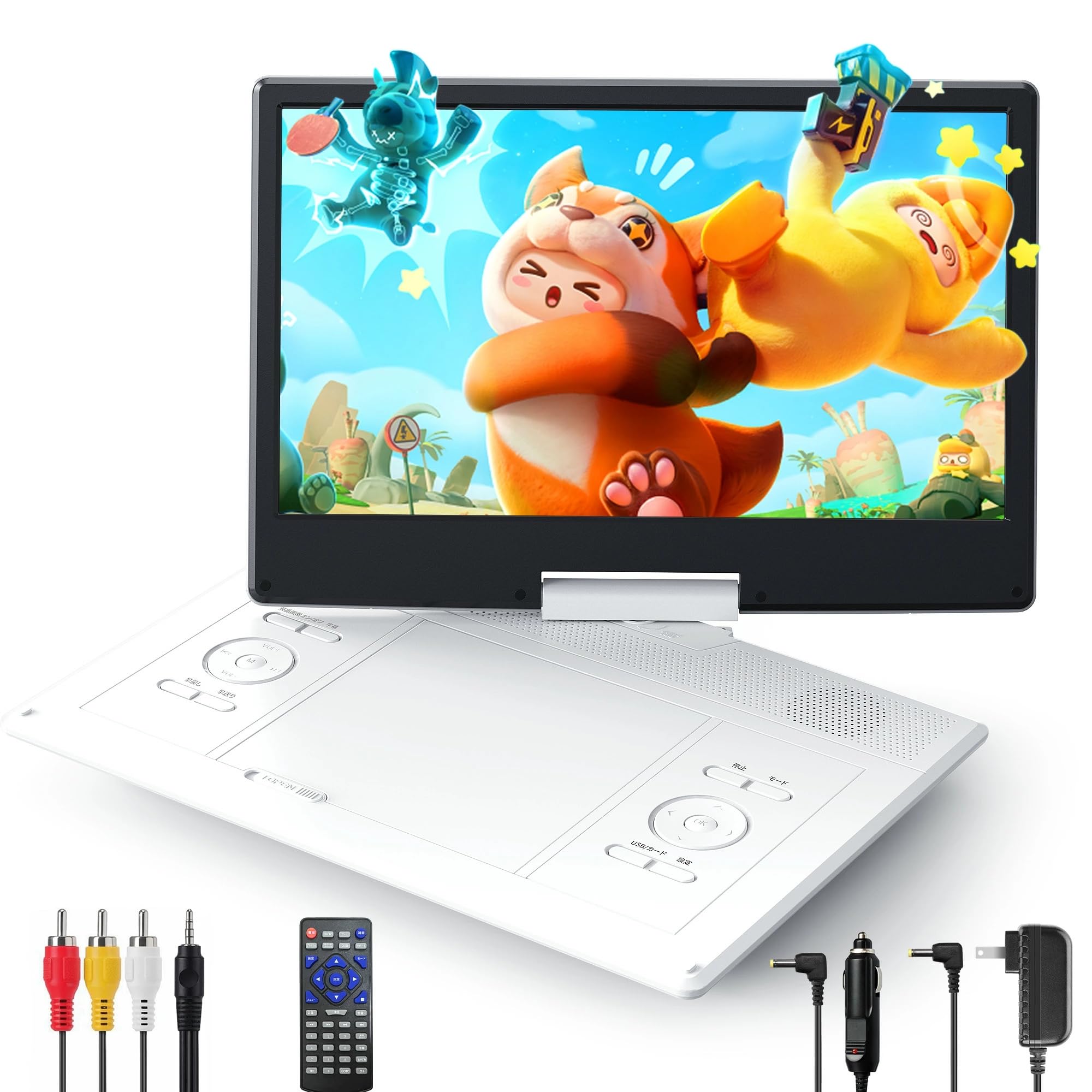 【送料無料】Surfola ポータブルDVDプレーヤー 16.9型 CDプレーヤー 14.1インチ液晶 デュアルアンプ内..