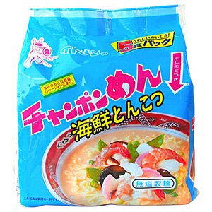 【送料無料】イトメン 海鮮とんこつチャンポン90g 5食パック×6個