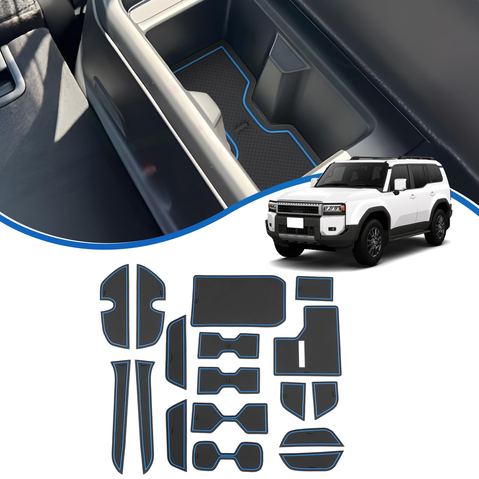 【送料無料】SXCY 新型 トヨタ ランクル250 ラバーマット ドアポケット 滑り止め マット ランドクルー..