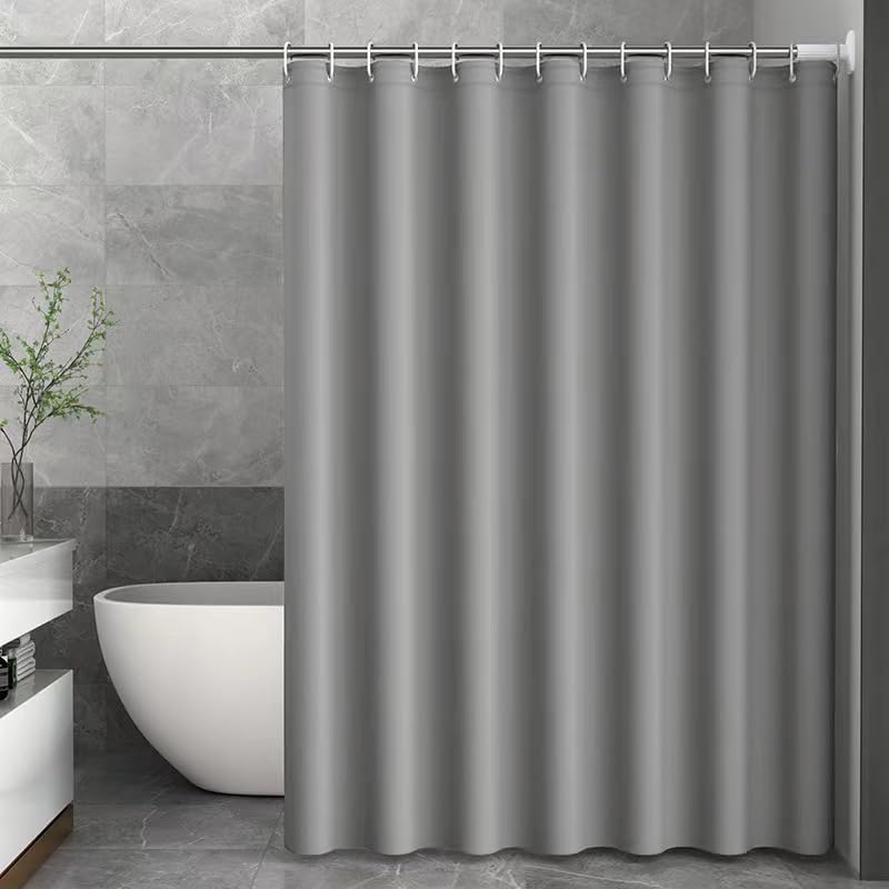 【送料無料】Windecood シャワーカーテン 防水防カビ加工 カーテンリング付属 シャワールーム用カーテン 浴室カーテン バスルーム バスタブ リング付属 お風呂場 浴室の目隠し (グレーの, 180×180cm)