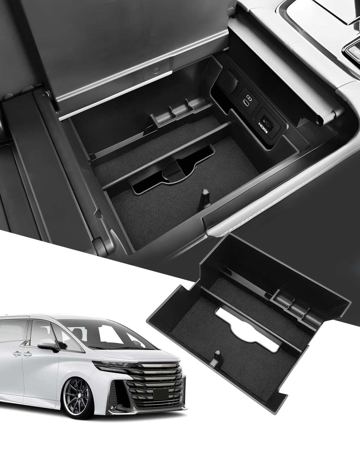 【送料無料】SXCY 「新改良」 トヨタ アルファード40系 コンソールボックス ヴェルファイア 40系 コンソールトレイ アームレスト 収納ボックス ボックストレイ 車用専用 小物入れ 滑り止め設計 内蔵型 カスタムパーツ インテリア 内装パーツ 取付簡単