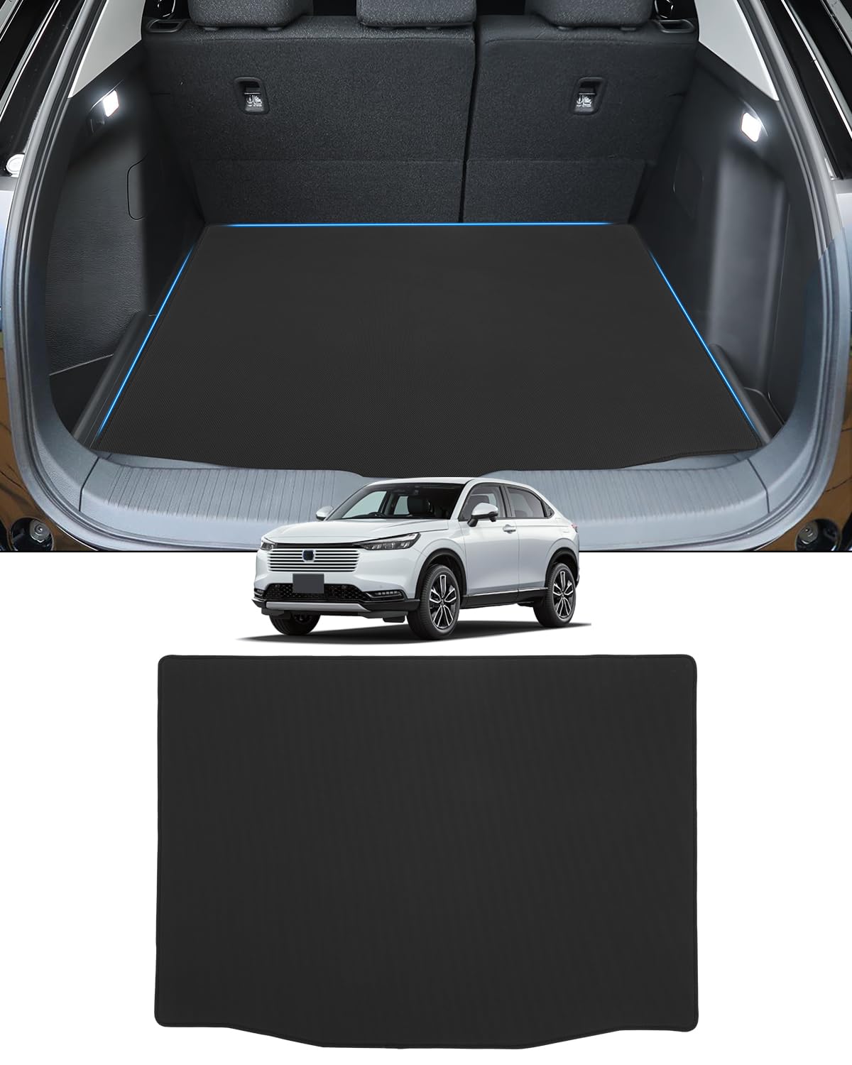 【送料無料】Mixsuper ホンダ 新型ヴェゼル RV系 ラゲッジマット 2Dトランクマット VEZEL RV3/4/5/6型に適用 ラゲッジトレイ カーゴマット 2021年4月-現行 ヴェゼル 内装パーツ 防水マット PVC滑り止め素材 巻け収納 耐摩擦 耐汚れ 抗菌性 車種専用 装着簡単 純正交換 1