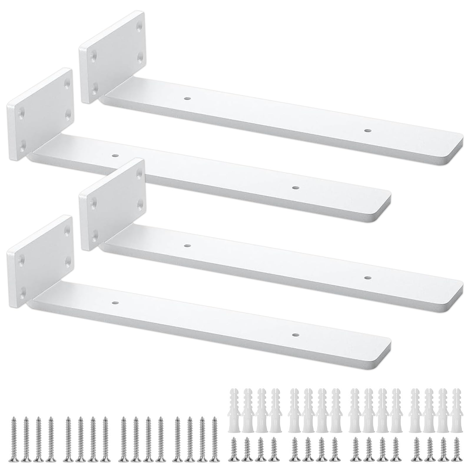 【送料無料】HIMOMO 隠し棚受け 4個セット 棚受け金具 長さ25cm 厚さ5mm 最大荷重90KG 高耐荷重 頑丈 ..