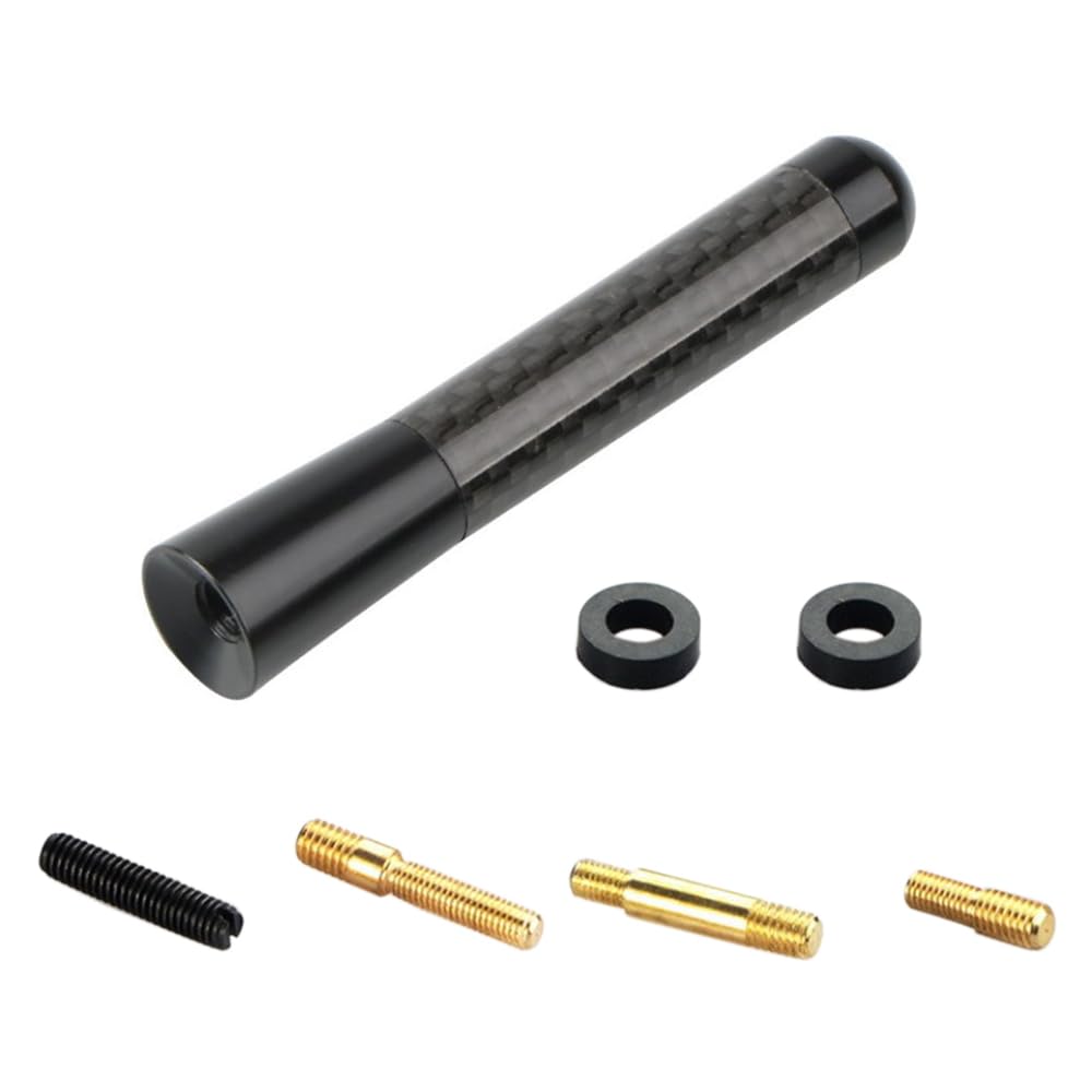 【送料無料】LIKENNY 車アンテナ ショートアンテナ ラジオアンテナ カーボンアンテナ 車用 AM/FM アンテナ（ブラック/8cm) 汎用 高感度